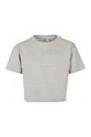 Girls Cropped Jersey Tee Heather Grey