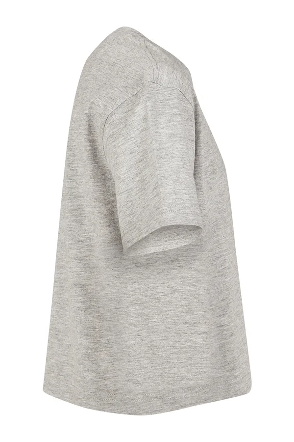 Girls Cropped Jersey Tee Heather Grey