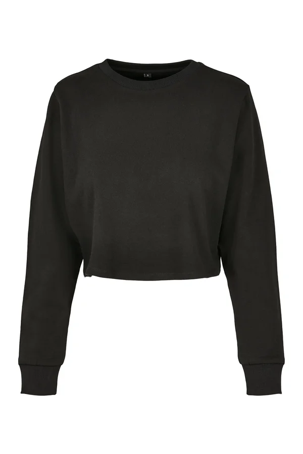 Ladies´ Terry Cropped Crew Black