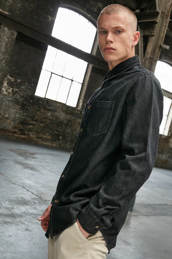 Denim Shirt Black Washed