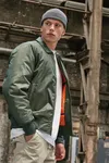 Collar Bomber Jacket Dark Olive