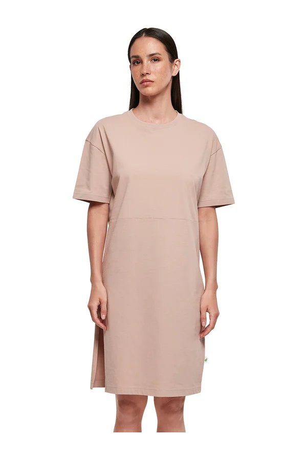 Ladies´ Organic Oversized Slit Tee Dress Dusk Rose
