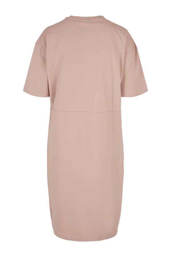 Ladies´ Organic Oversized Slit Tee Dress Dusk Rose