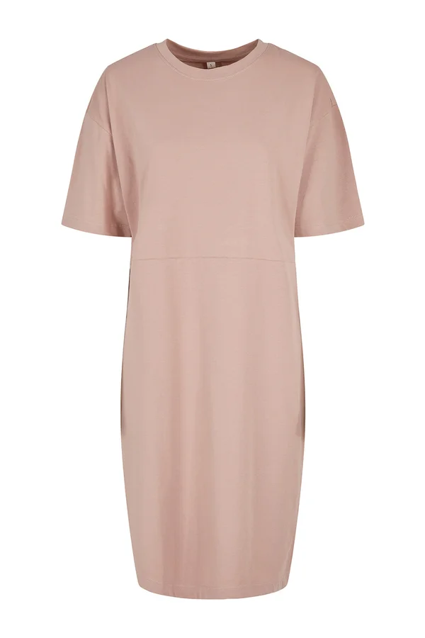 Ladies´ Organic Oversized Slit Tee Dress Dusk Rose