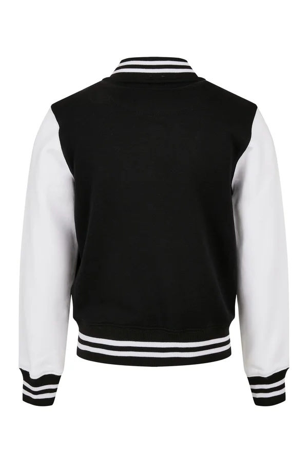 Kids´ Organic Sweat College Jacket Black / White