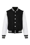 Kids´ Organic Sweat College Jacket Black / White