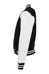 Kids´ Organic Sweat College Jacket Black / White