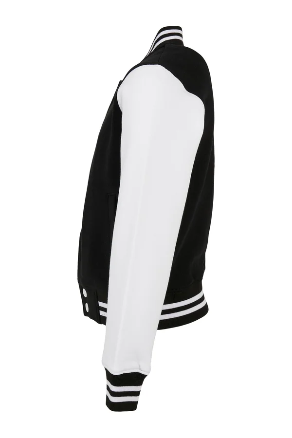 Kids´ Organic Sweat College Jacket Black / White