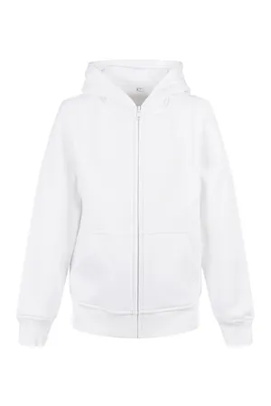 Kids´ Organic Basic Zip Hoody White