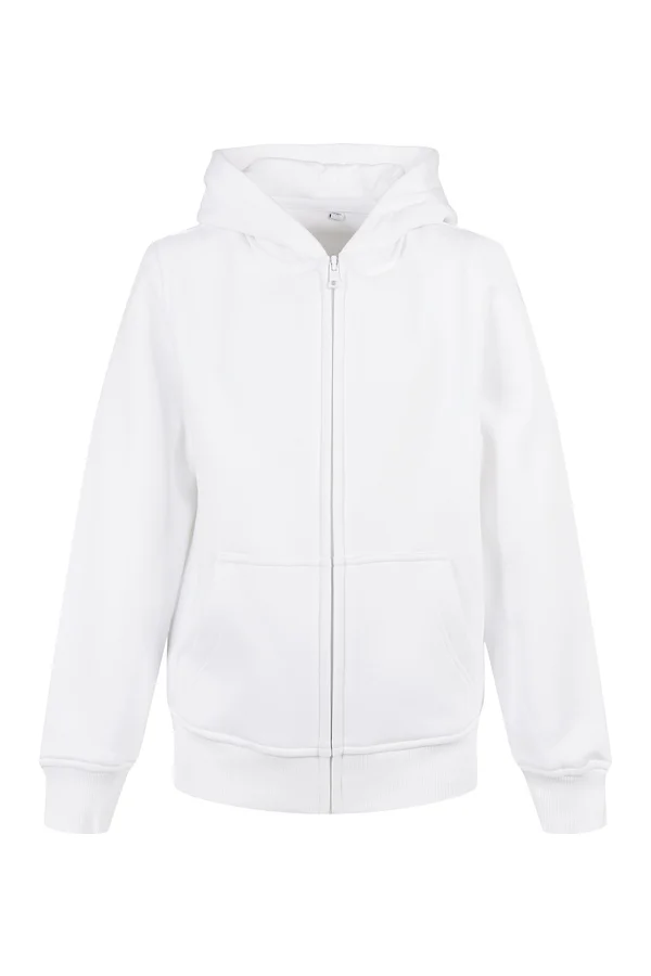 Kids´ Organic Basic Zip Hoody White