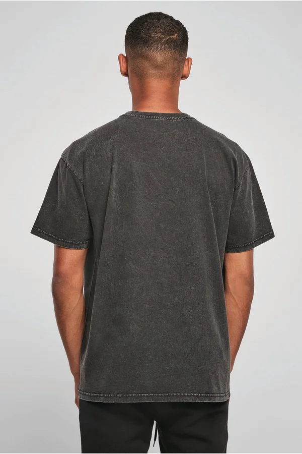T-Shirt aus dickem, verwaschenem Stoff Black