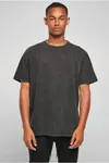 T-Shirt aus dickem, verwaschenem Stoff Black