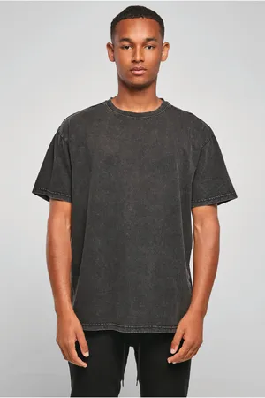 T-Shirt aus dickem, verwaschenem Stoff Black
