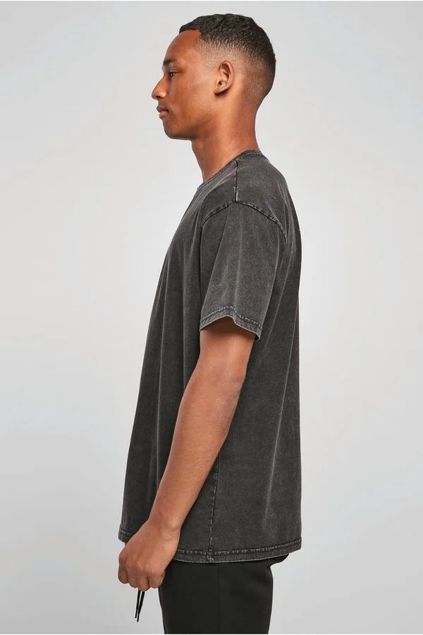 T-Shirt aus dickem, verwaschenem Stoff Black