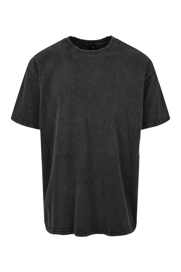 T-Shirt aus dickem, verwaschenem Stoff Black