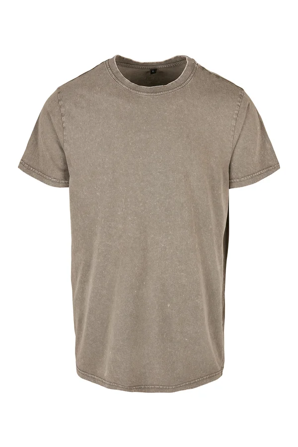 Acid Washed Round Neck Tee Dark Khaki