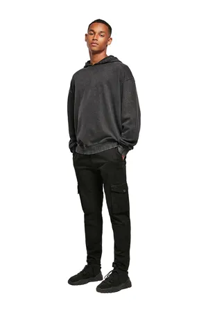 Acid Washed Oversize Hoody Black