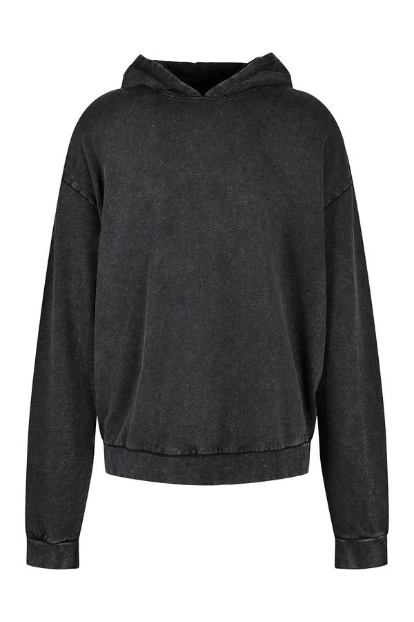 Acid Washed Oversize Hoody Black