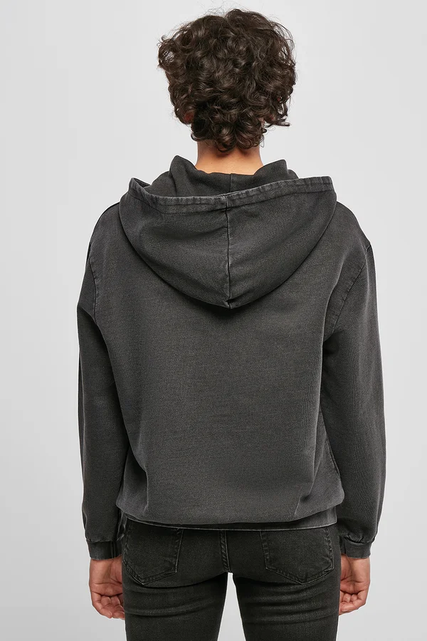 Ladies´ Acid Washed Oversize Hoody Black