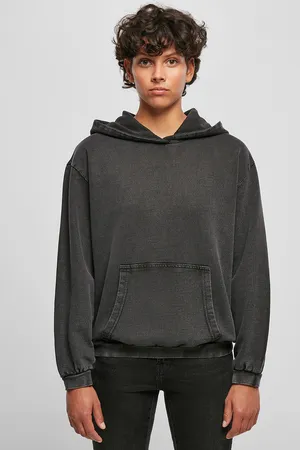Ladies´ Acid Washed Oversize Hoody Black