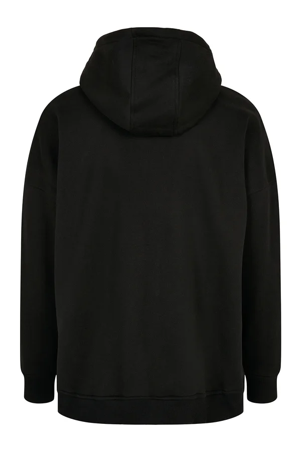 Oversized Cut On Sleeve Hoody Black