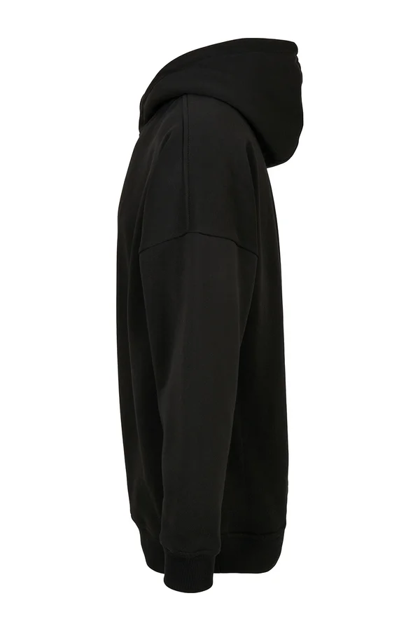Oversized Cut On Sleeve Hoody Black