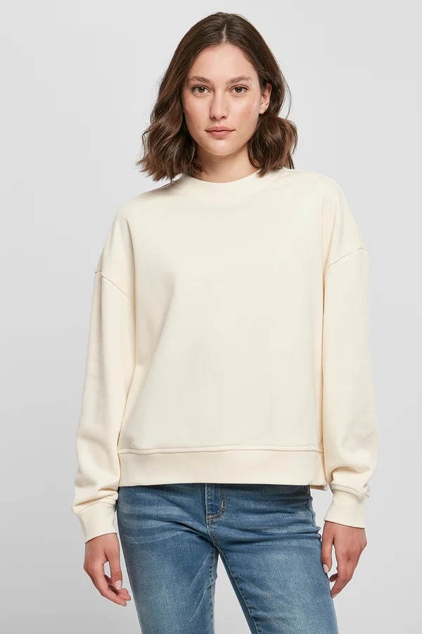 Ladies Oversized Crewneck Sweatshirt White Sand