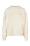 Ladies Oversized Crewneck Sweatshirt White Sand