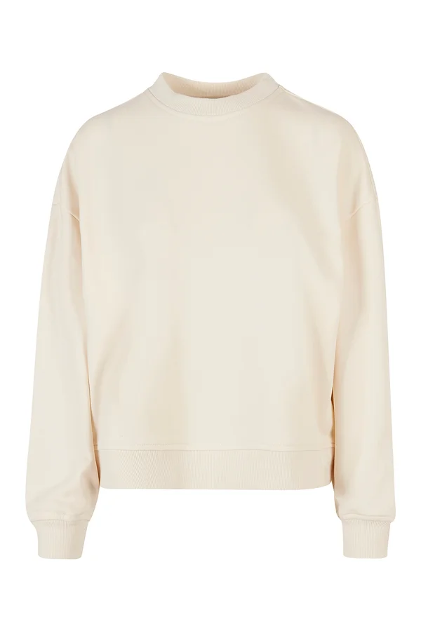 Ladies Oversized Crewneck Sweatshirt White Sand
