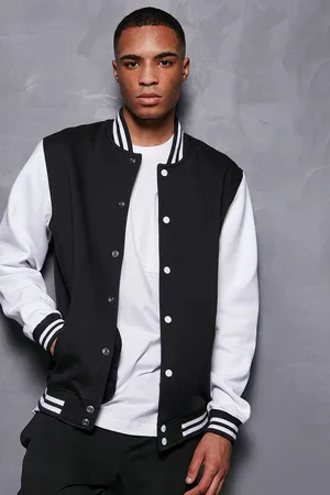 Basic College Jacket Black / White
