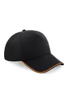 Authentic 5 Panel Cap - Piped Peak Black / Orange