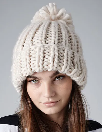 Oversized Hand-Knitted Beanie