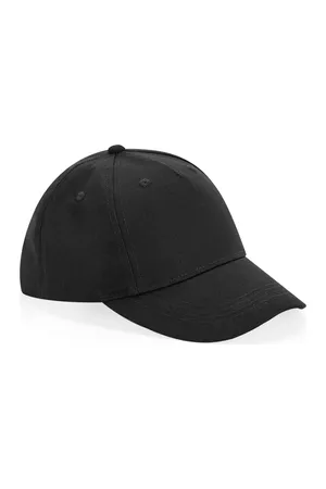 Junior Organic Cotton 5 Panel Cap Black