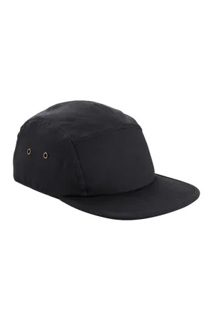 Canvas 5 Panel Camper Cap Black