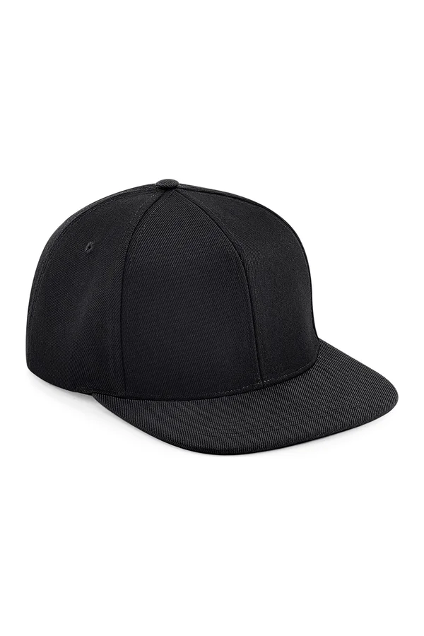 Original Flat Peak 6 Panel Snapback Cap Black / Black