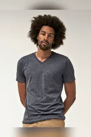 Unisex Heather CVC Short Sleeve V-Neck Tee