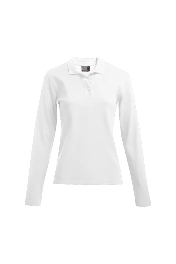 Women´s Heavy Polo Long Sleeve White