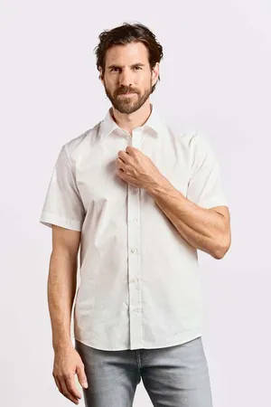 Men´s Poplin Shirt Short Sleeve White
