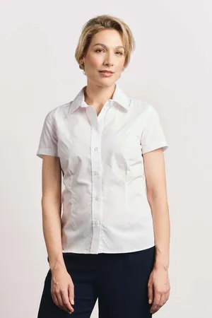Women´s Poplin Shirt Short Sleeve White