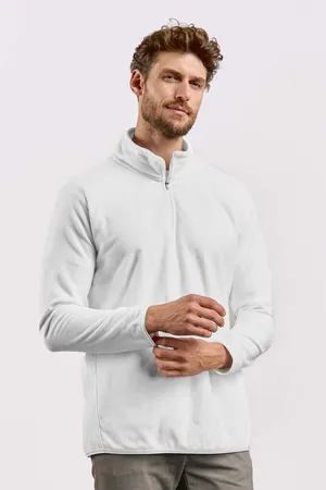 Men´s Recycled Fleece Troyer White