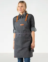 Bib Apron Canvas With Decorative Label