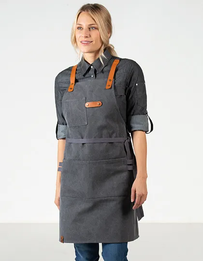 Bib Apron Canvas With Decorative Label