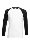 Long Sleeve Baseball T White / Black
