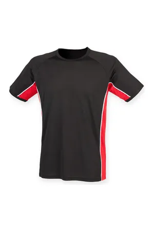 Adult's Performance Panel T-Shirt black / red / white