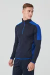 Adults 1/4 Zip Midlayer With Contrast Panelling Navy / Royal