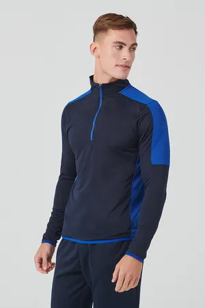 Adults 1/4 Zip Midlayer With Contrast Panelling Navy / Royal