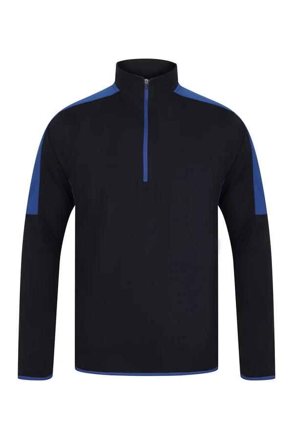 Adults 1/4 Zip Midlayer With Contrast Panelling Navy / Royal