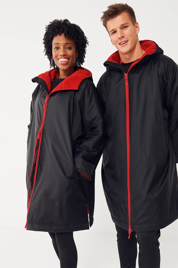 Adults All Weather Robe Black / Red