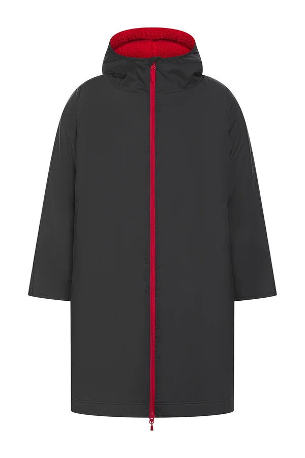 Adults All Weather Robe Black / Red