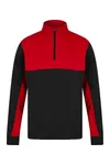 Adults 1/4 Zip Tracksuit Top Black / Red